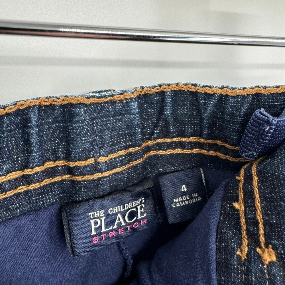 The Children's Place Dark Wash Denim Skort Butterfly Pattern Jewels Size‎ 4